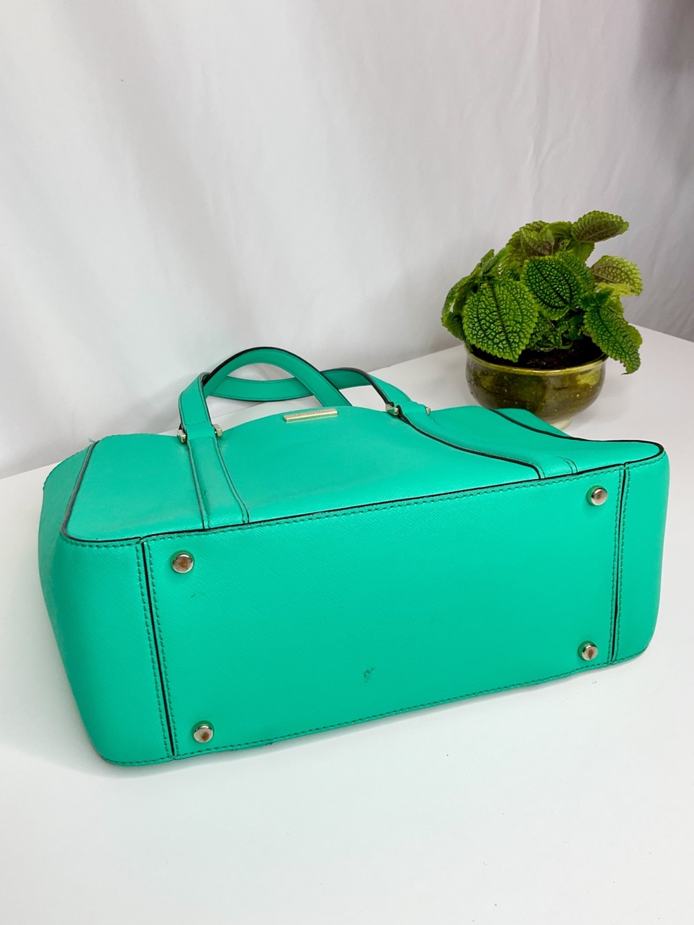 KATE SPADE Turquoise Tote Handbag - Structured Everyday Shoulder Bag - Picture 7 of 11